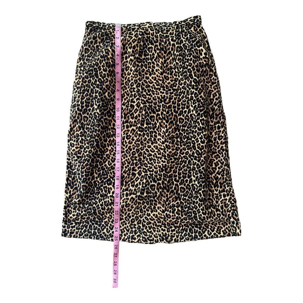 Vintage Newport Jeanology Leopard High Waist Pencil Skirt Size 8 Animal Print - Picture 3 of 7